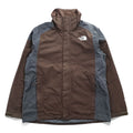 THE NORTH FACE マウンテンジャケット HYVENT 防水 シェル レインジャケット M グレー ブラウン ジップインジップ 透湿 AYTJ