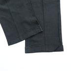 The SAVILE ROW Company リネン レーヨン ワイド 2タック スラックス パンツ L ブラック 麻 プリーツ ダブルカフス