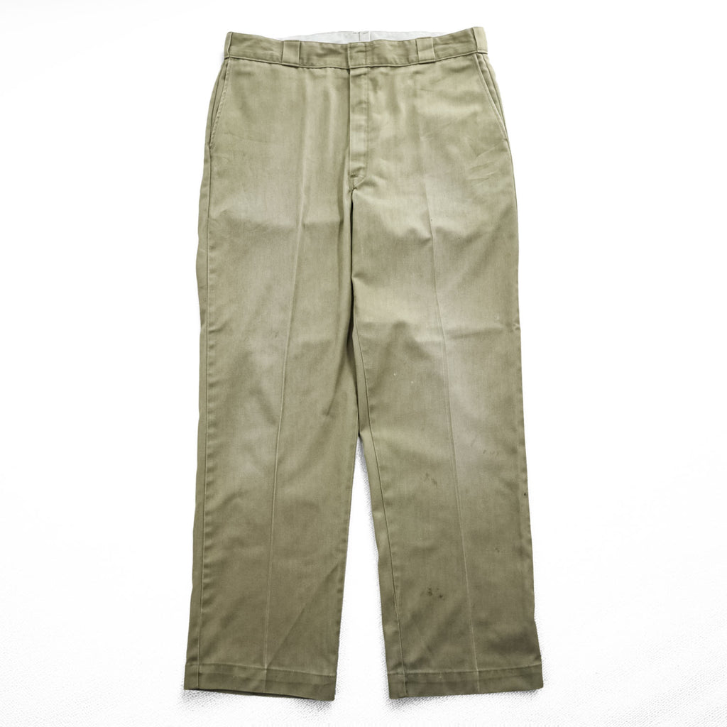 Dickies 90年代 USA製 ヴィンテージ ワークパンツ チノパンツ 40×32 ベージュ 圧着タグ TALONジップ