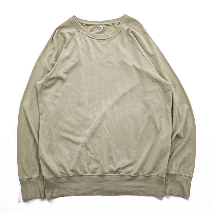 FilMelange 日本製 クルーネック スウェット XL ベージュ 天竺 ラグランスリーブ