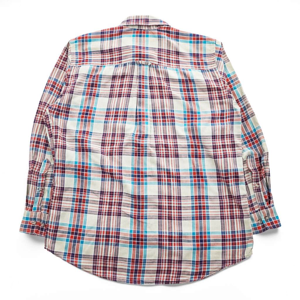 PENDLETON 長袖 チェック シャツ L ベージュ OCEANSIDE SHIRT LONG SLEEVE AUTHENTIC MADRAS インド綿 ボタンダウン