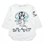 SKOLOCT × Midorikawa 七分袖 Tシャツ オフホワイト コットン ラウンドカット