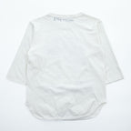 SKOLOCT × Midorikawa 七分袖 Tシャツ オフホワイト コットン ラウンドカット