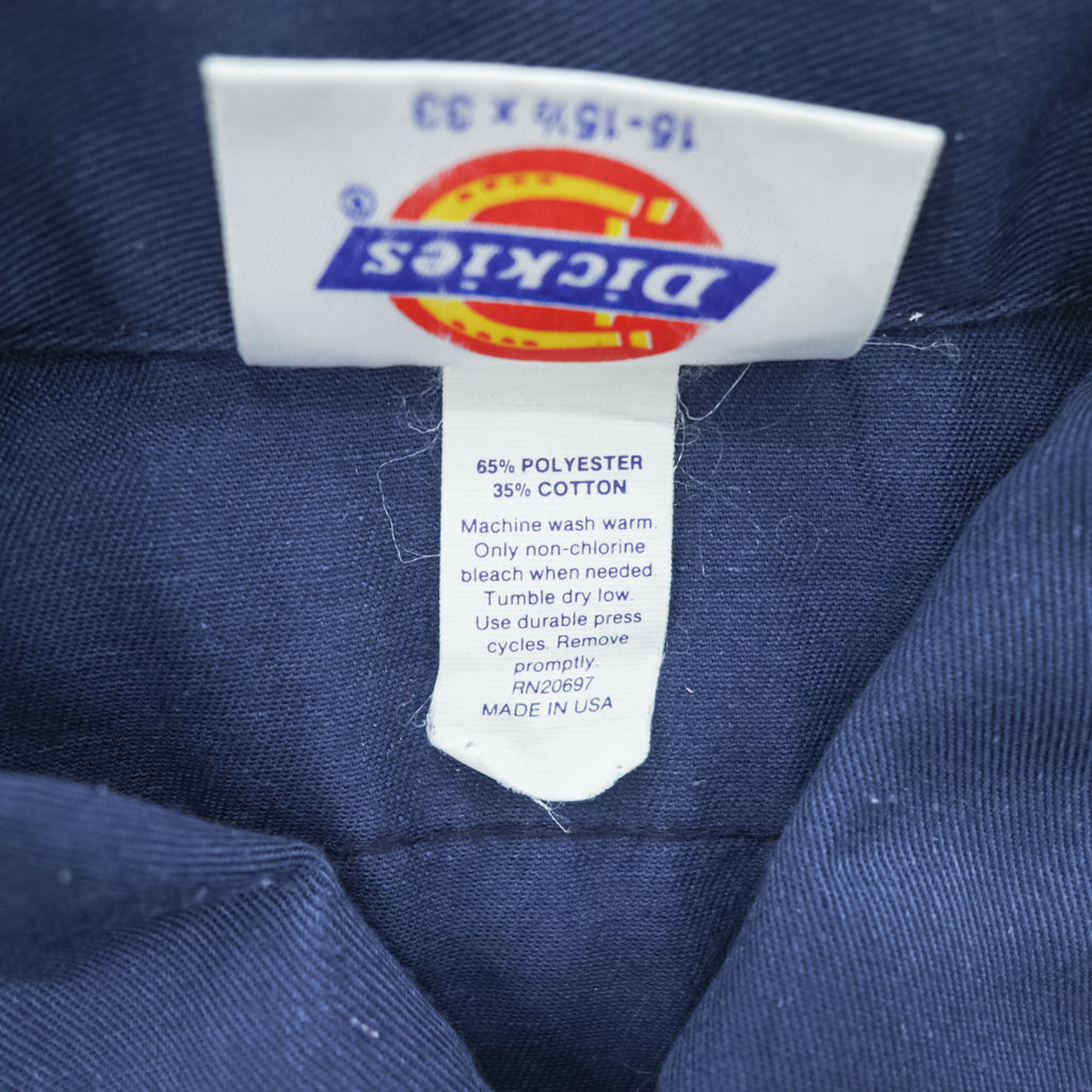 Dickies 90年代 USA製 ヴィンテージ 長袖 ワークシャツ M ネイビー T/Cツイル