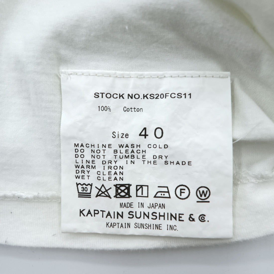 KAPTAIN SUNSHINE 日本製 ロングスリーブ カットソー モックネック 長袖 Tシャツ L ホワイト SUVIN SUPIMA TUBE L/S HIGH NECK TEE スーピマコットン KS20FCS11