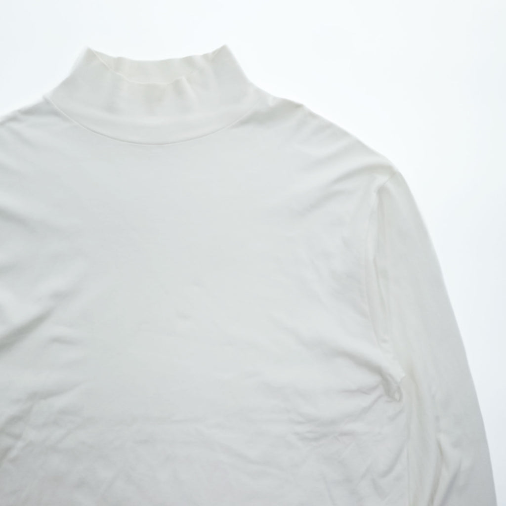 KAPTAIN SUNSHINE 日本製 ロングスリーブ カットソー モックネック 長袖 Tシャツ L ホワイト SUVIN SUPIMA TUBE L/S HIGH NECK TEE スーピマコットン KS20FCS11