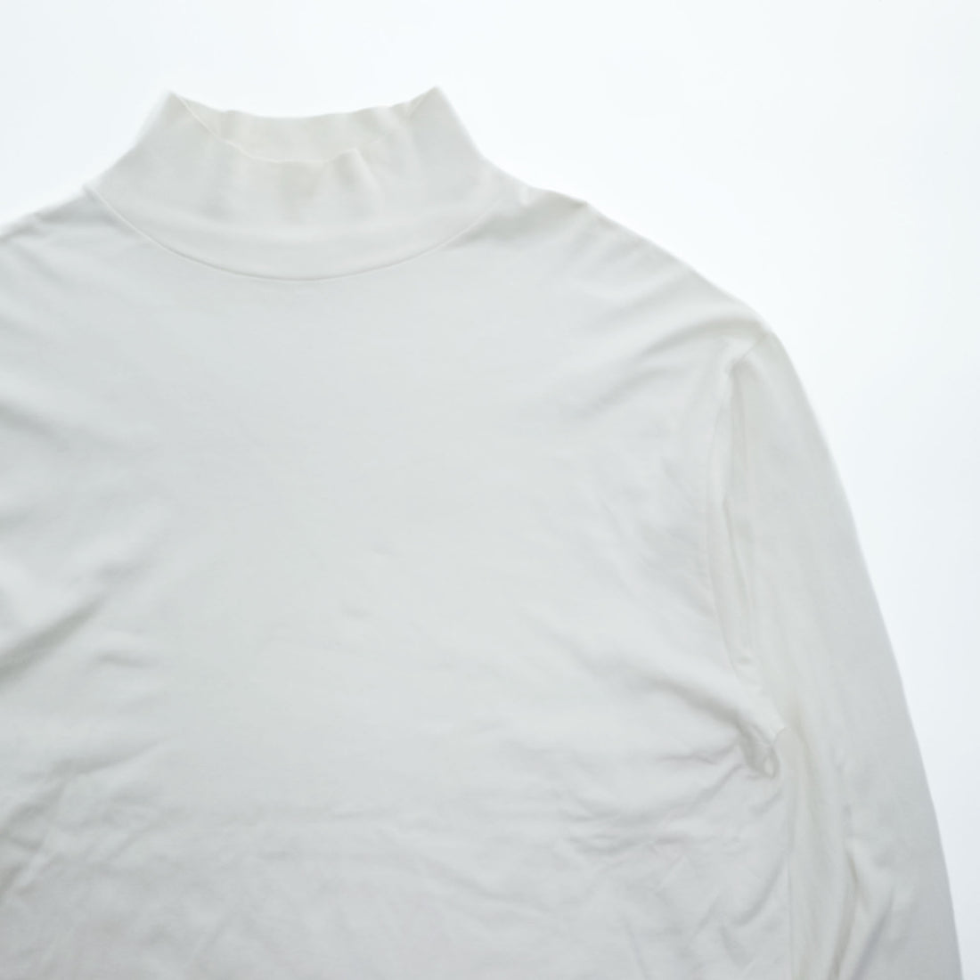 KAPTAIN SUNSHINE 日本製 ロングスリーブ カットソー モックネック 長袖 Tシャツ L ホワイト SUVIN SUPIMA TUBE L/S HIGH NECK TEE スーピマコットン KS20FCS11