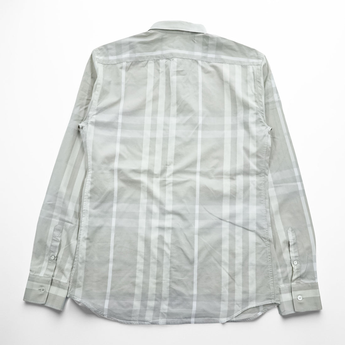 BURBERRY LONDON 長袖 ドレスシャツ L グレー メガチェック Tailored Fit