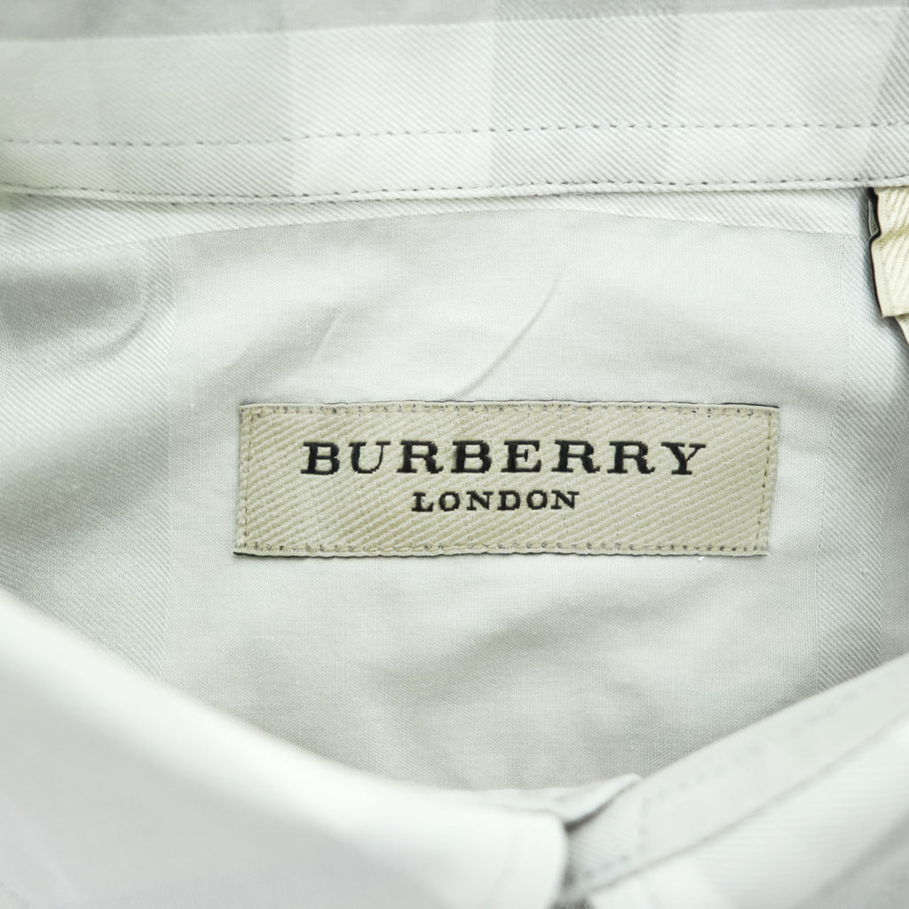 BURBERRY LONDON 長袖 ドレスシャツ L グレー メガチェック Tailored Fit