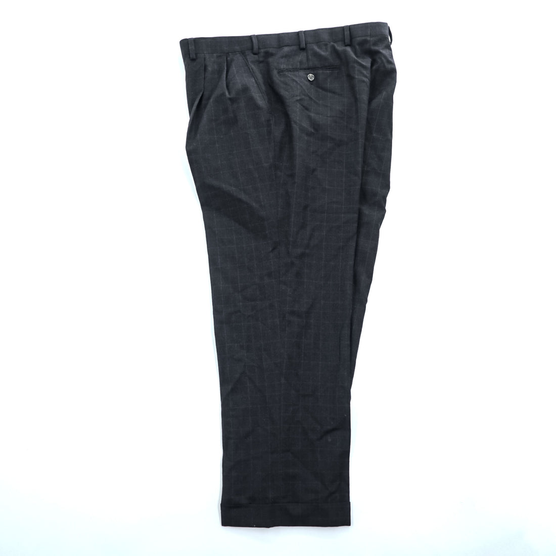 LAUREN RALPH LAUREN 90年代 ヴィンテージ スラックス パンツ L グレー チェック 2タック プリーツ ダブルカフス