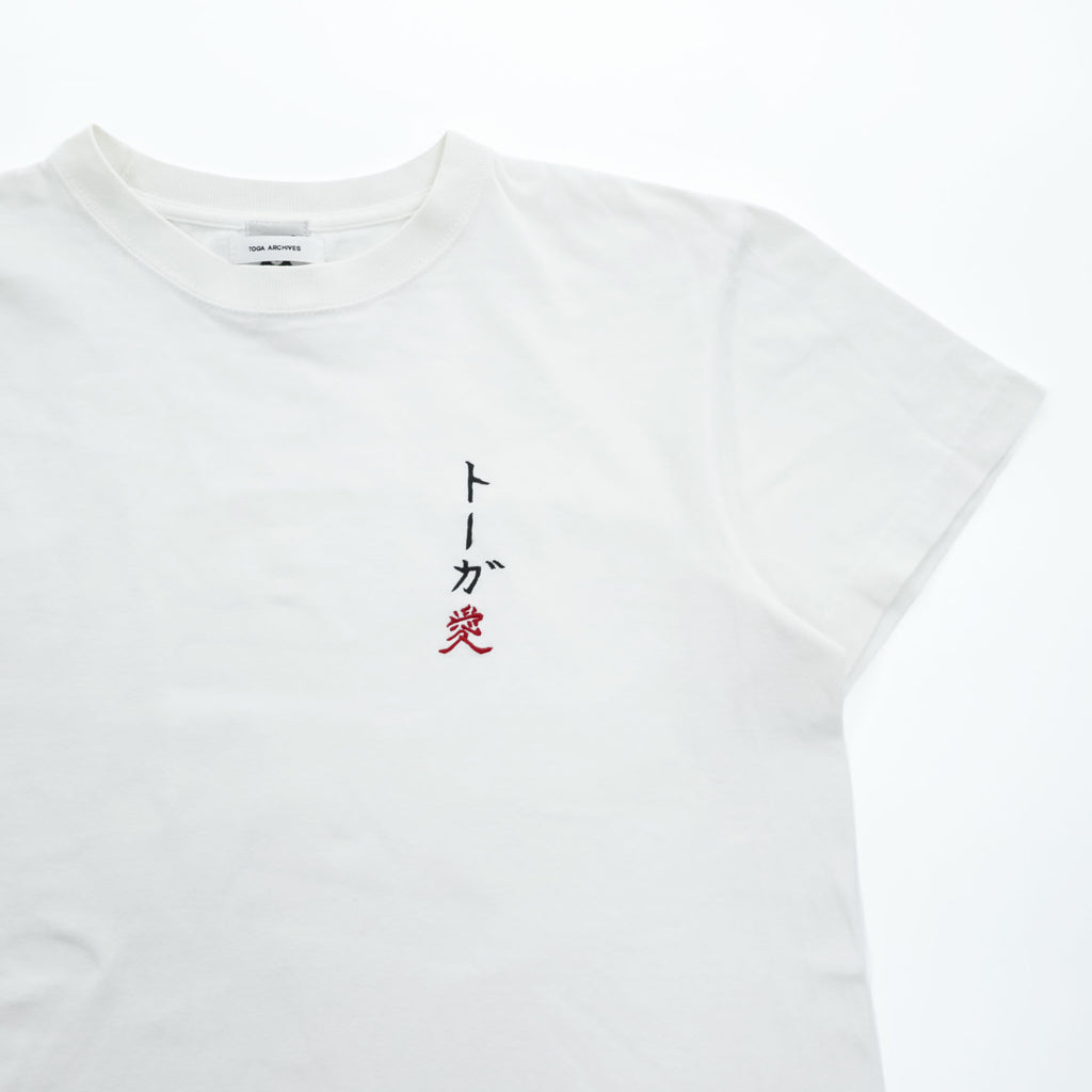 TOGA ARCHIVES × Mongolian Chops T-Shirt S White TOGA Love Embroidery