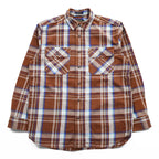 PENDLETON 長袖 フランネル チェックシャツ BURNSIDE M ブラウン 胸ポケット