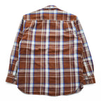 PENDLETON 長袖 フランネル チェックシャツ BURNSIDE M ブラウン 胸ポケット