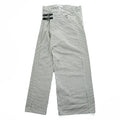 FACETASM 日本製 アシンメトリー ワイドパンツ BIG&SLIM ヒッコリー XL グレー ホワイト ストライプZUK-5030-03