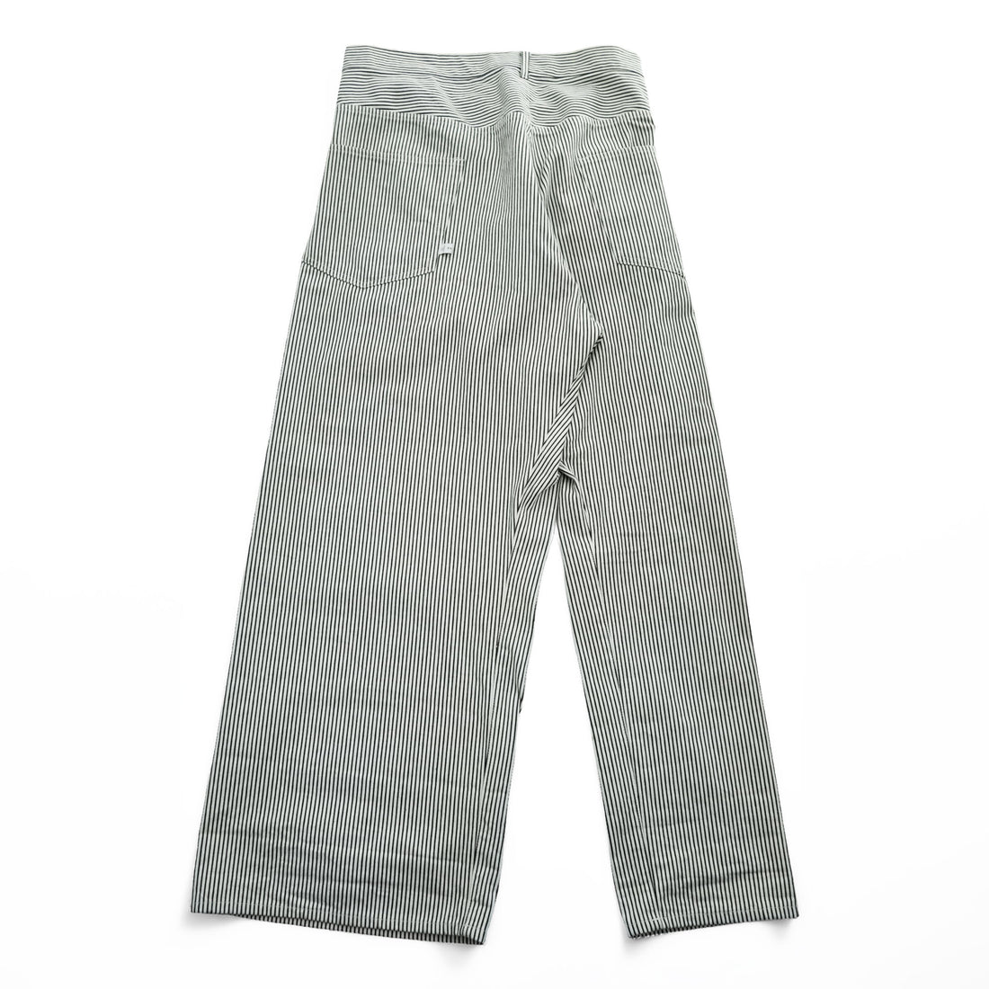 FACETASM 日本製 アシンメトリー ワイドパンツ BIG&SLIM ヒッコリー XL グレー ホワイト ストライプZUK-5030-03