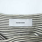 FACETASM 日本製 アシンメトリー ワイドパンツ BIG&SLIM ヒッコリー XL グレー ホワイト ストライプZUK-5030-03