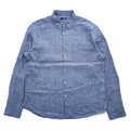 John Adams 100% Linen Blue Chambray Long Sleeve Roll-Tab Shirt Men's L 8704.850