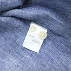 John Adams 100% Linen Blue Chambray Long Sleeve Roll-Tab Shirt Men's L 8704.850