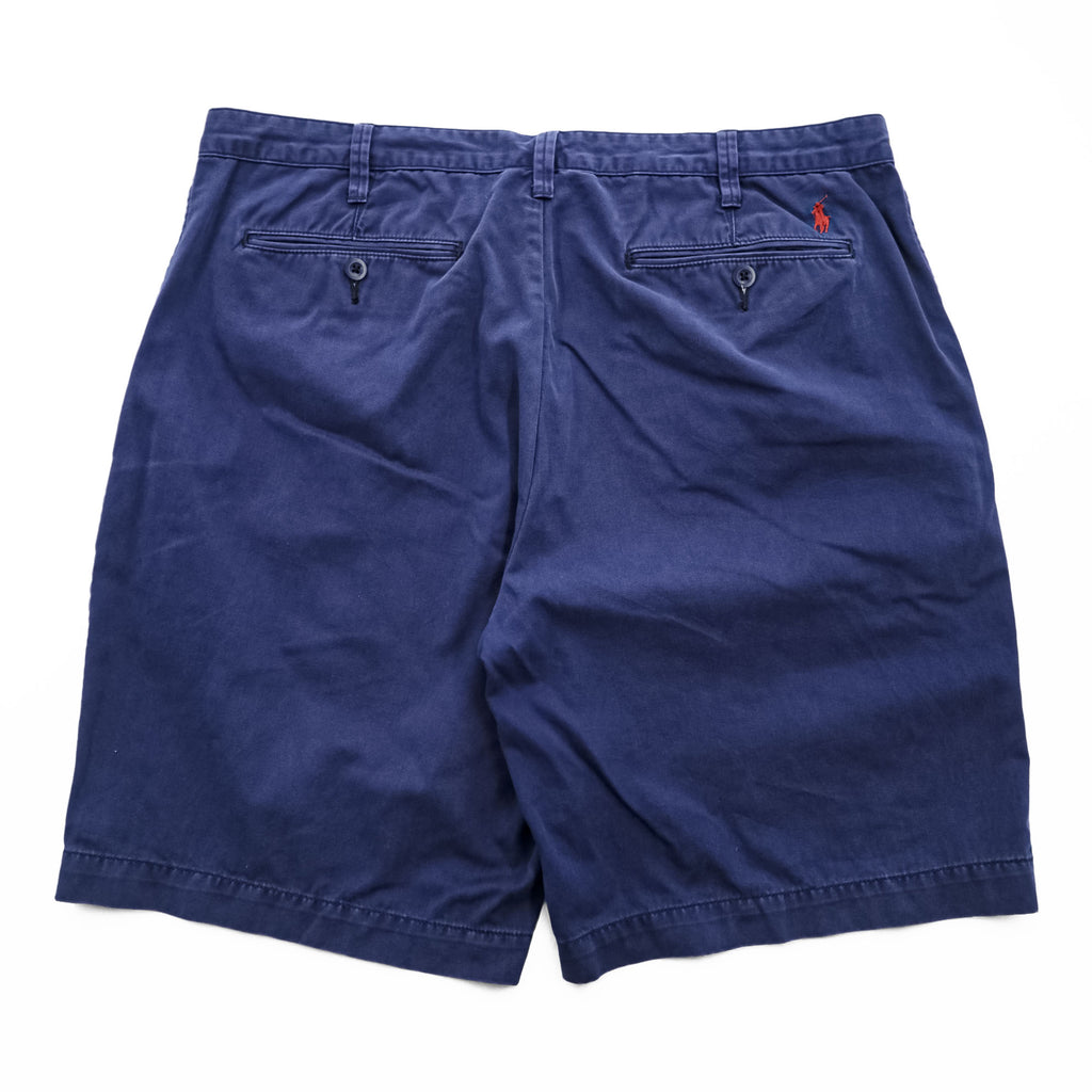 Polo Ralph Lauren Relaxed Fit Chino Shorts Navy Cotton W38 Talon Zip Y2K