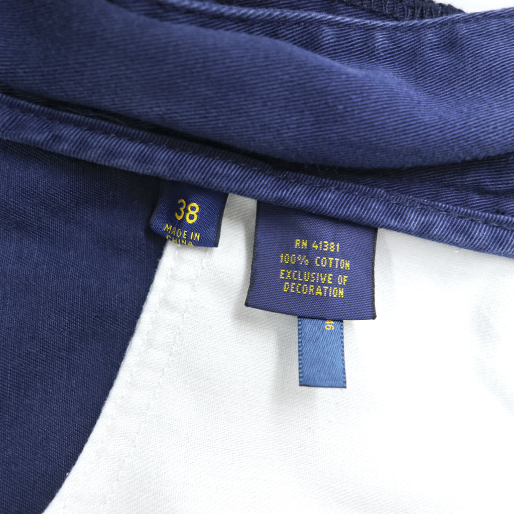 Polo Ralph Lauren Relaxed Fit Chino Shorts Navy Cotton W38 Talon Zip Y2K