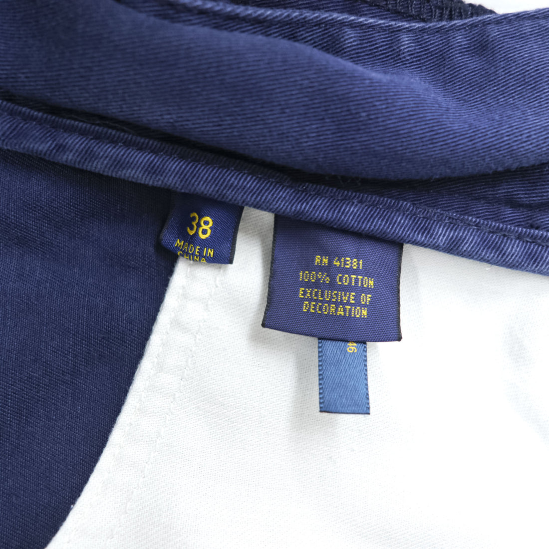Polo Ralph Lauren Relaxed Fit Chino Shorts Navy Cotton W38 Talon Zip Y2K