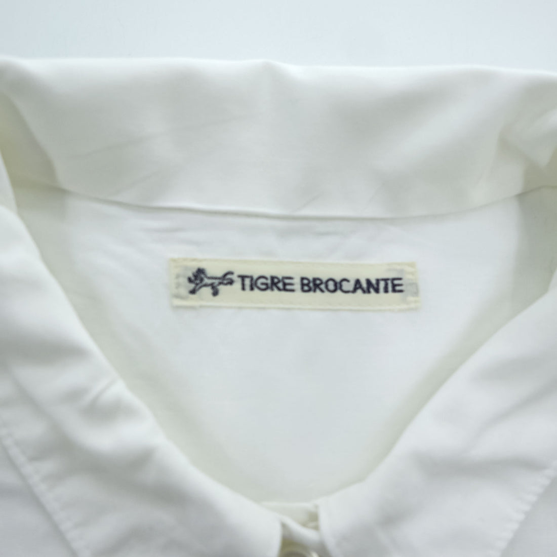 TIGRE BROCANTE Long Sleeve Fishtail Blouse White Free Made in Japan