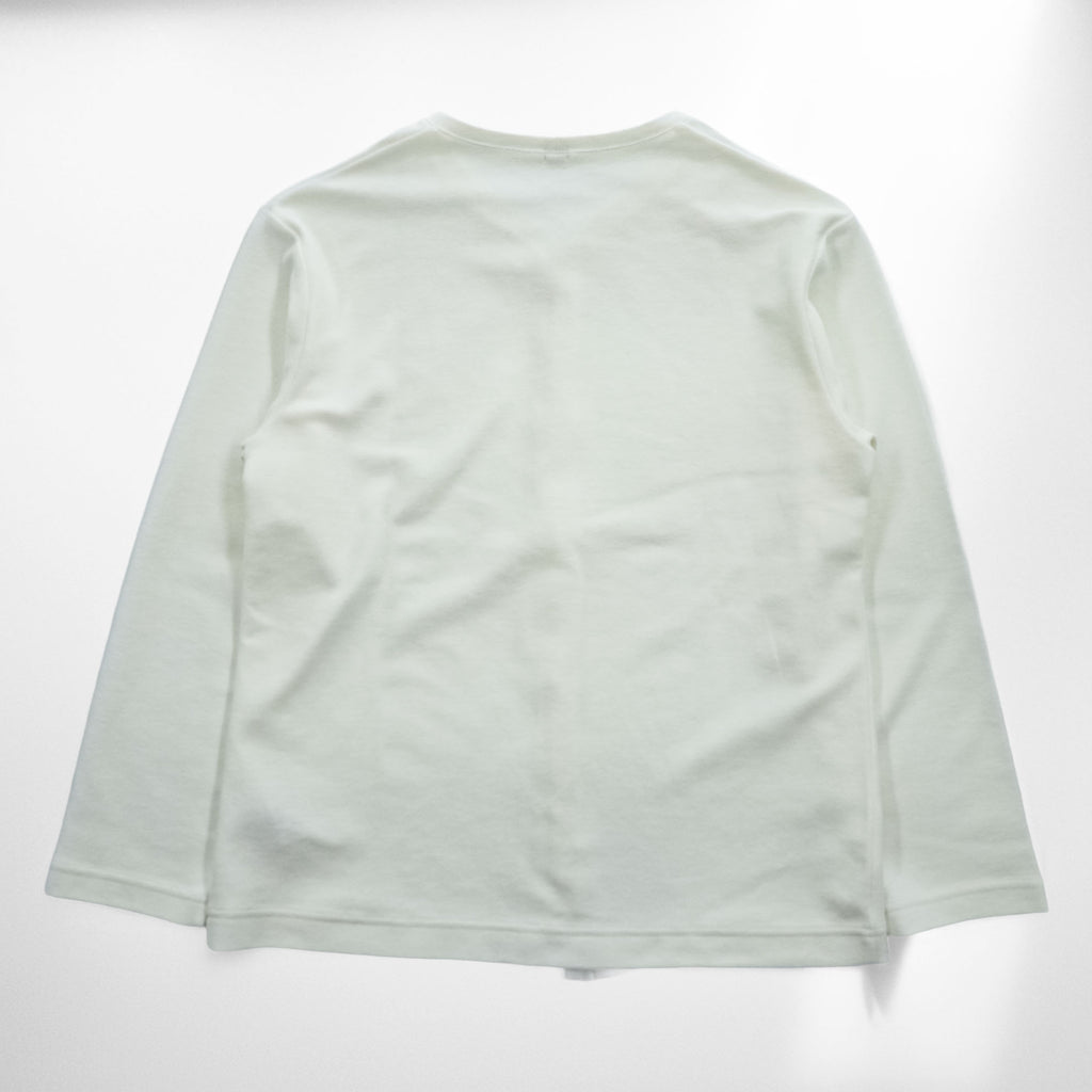 LE ( COMOLI / L'ECHOPPE ) 日本製 Vネック カーディガン M ホワイト ORGANIC PILE EL 25-070-053-8000-3-0