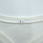 LE ( COMOLI / L'ECHOPPE ) 日本製 Vネック カーディガン M ホワイト ORGANIC PILE EL 25-070-053-8000-3-0