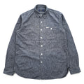 Polo Ralph Lauren Gray Black Chambray Work Shirt Cotton Pocket Tab Men's M