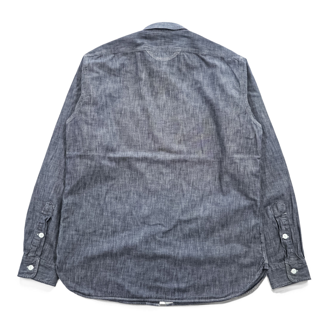 Polo Ralph Lauren Gray Black Chambray Work Shirt Cotton Pocket Tab Men's M