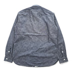 Polo Ralph Lauren Gray Black Chambray Work Shirt Cotton Pocket Tab Men's M