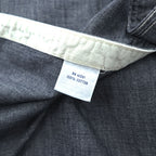 Polo Ralph Lauren Gray Black Chambray Work Shirt Cotton Pocket Tab Men's M
