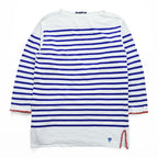 ORCIVAL France-Made Long-Sleeve T-Shirt, XL, White/Blue Striped, × JUPE BY JACKIE