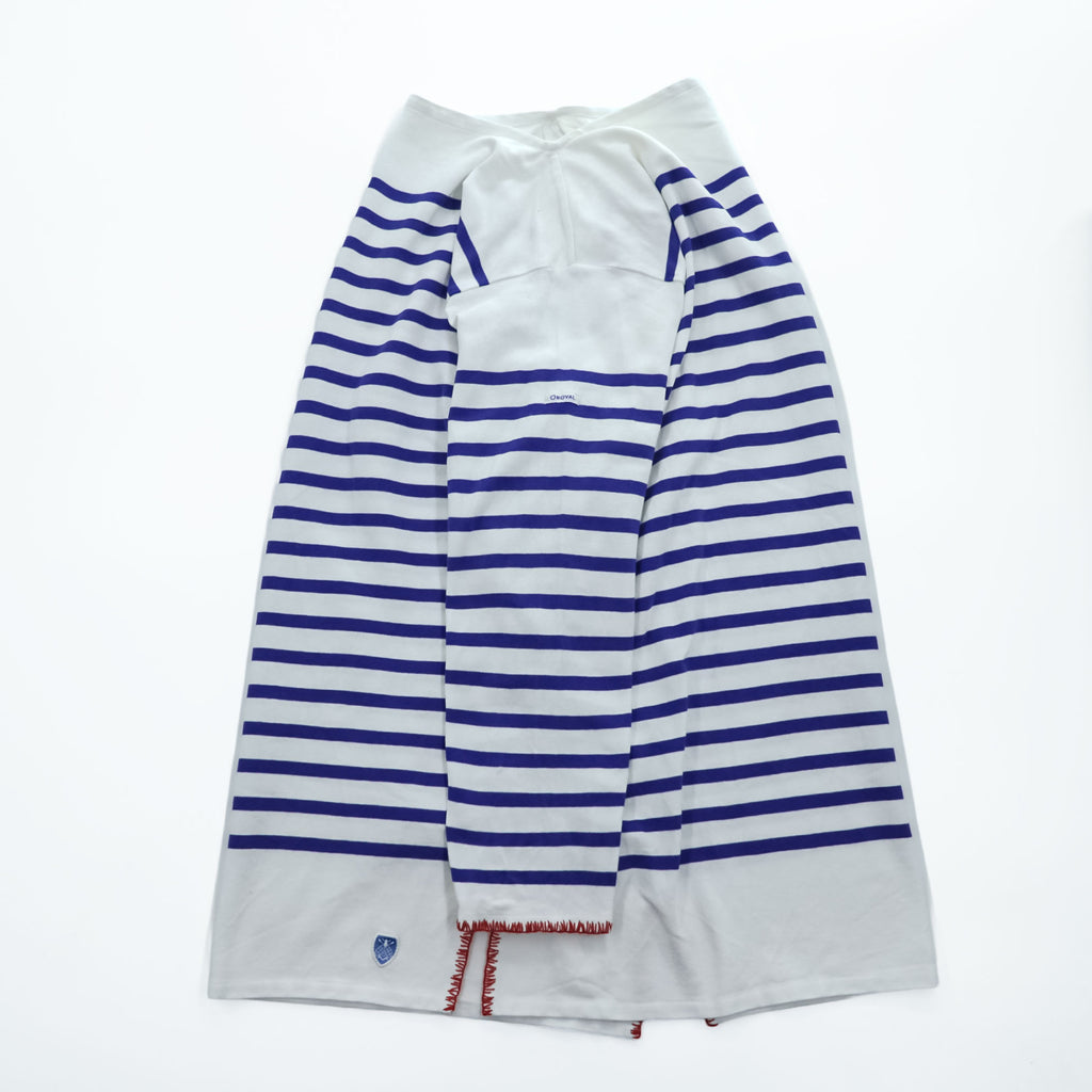 ORCIVAL France-Made Long-Sleeve T-Shirt, XL, White/Blue Striped, × JUPE BY JACKIE