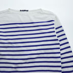 ORCIVAL France-Made Long-Sleeve T-Shirt, XL, White/Blue Striped, × JUPE BY JACKIE