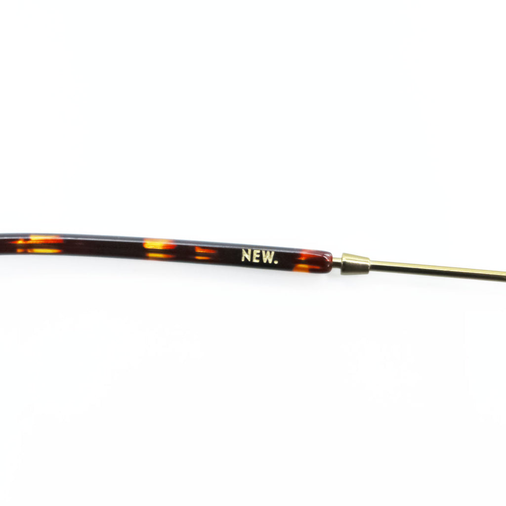 NEW. メガネ EDWARD ラウンド 丸眼鏡 ブラウン ベッコウ メタル コンビ フレーム NEWMAN 46_22-141-C2
