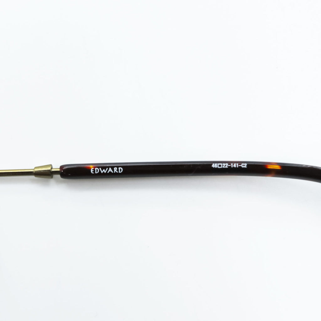 NEW. メガネ EDWARD ラウンド 丸眼鏡 ブラウン ベッコウ メタル コンビ フレーム NEWMAN 46_22-141-C2