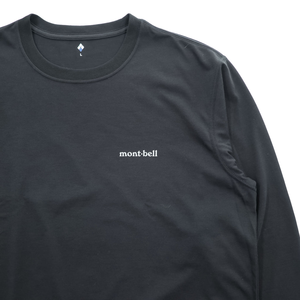 mont-bell 長袖 WIC. ロングスリーブ Tシャツ UVカット ロンT L ブラック 1114688