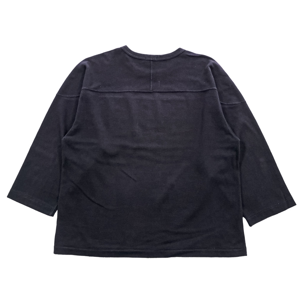 COMOLI 日本製 フットボール Tシャツ 9分袖 カットソー S ネイビー ワイド W03-05007