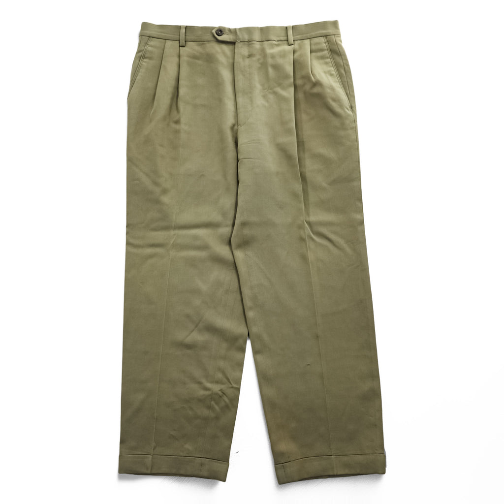 Joseph & Feiss 90年代 ヴィンテージ 2タック ワイド スラックス パンツ L ベージュ プリーツ ダブルカフス