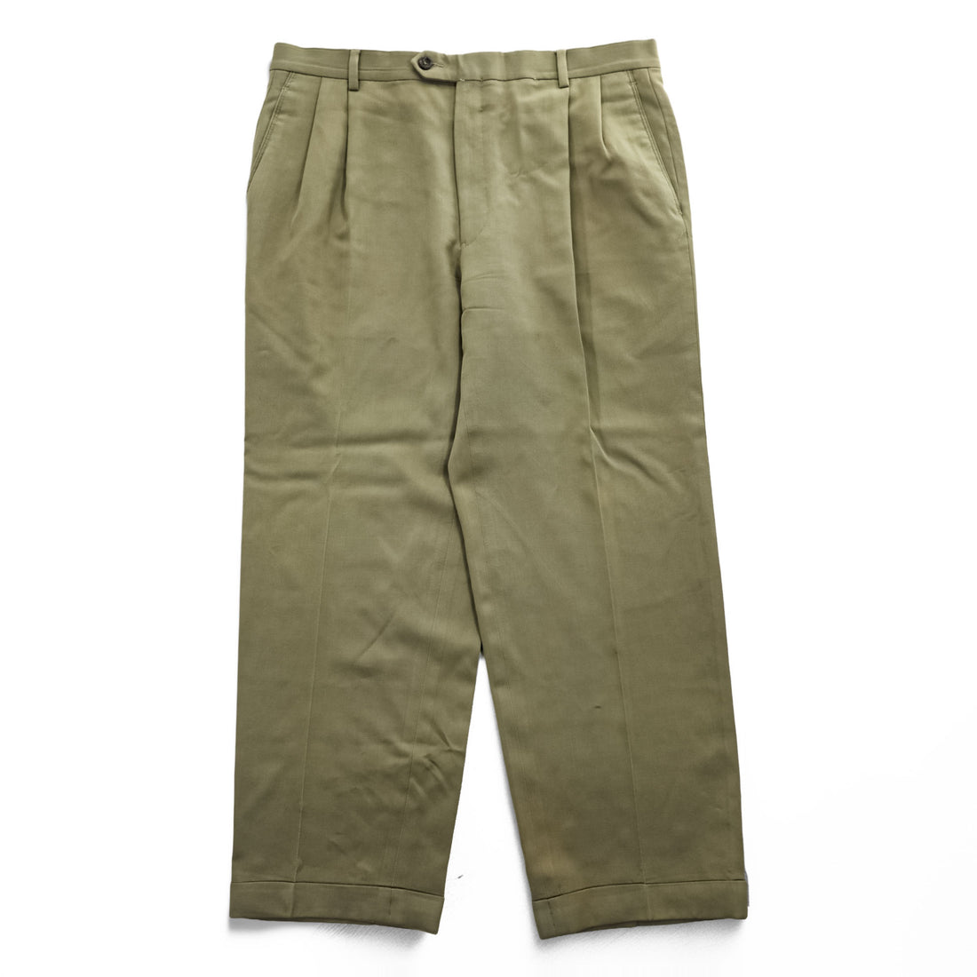 Joseph & Feiss 100% Wool Pleated Cuffed Dress Pants Khaki Size 36