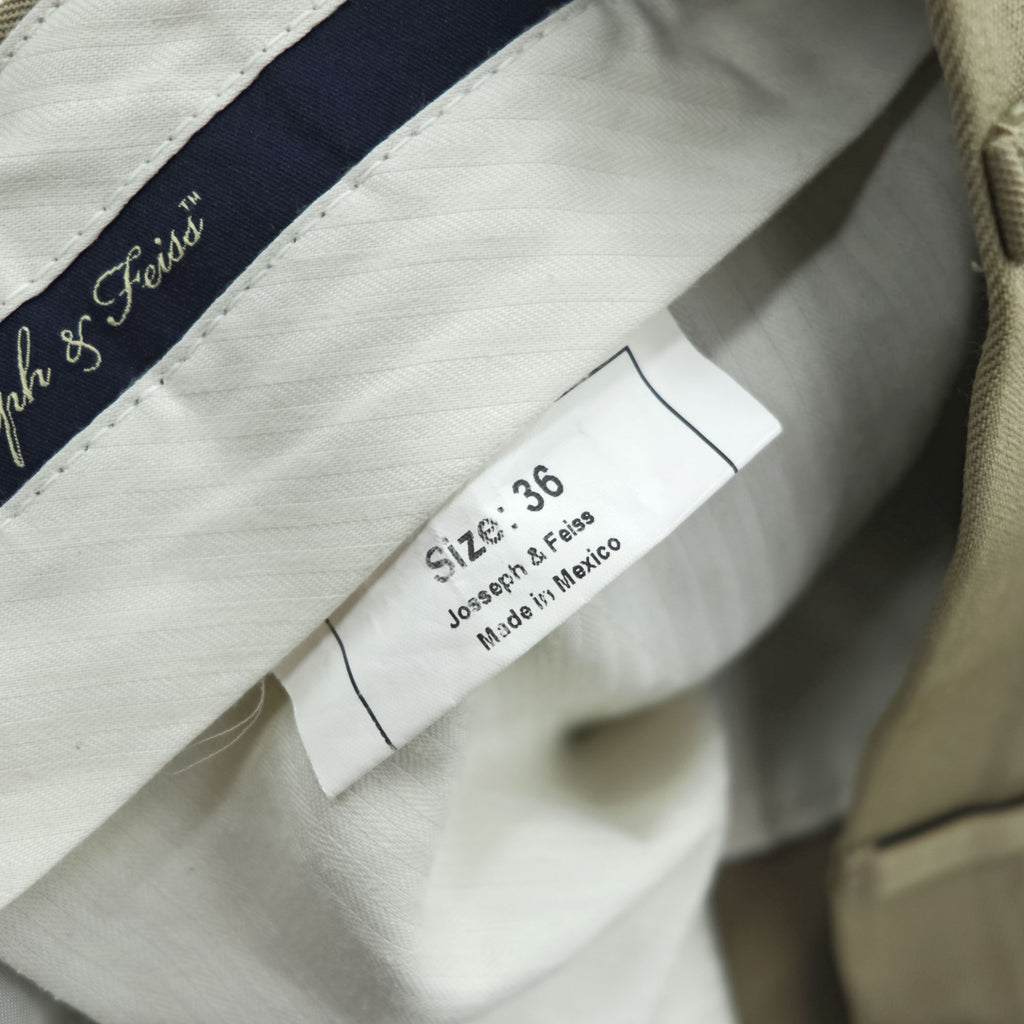 Joseph & Feiss 90年代 ヴィンテージ 2タック ワイド スラックス パンツ L ベージュ プリーツ ダブルカフス