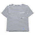 ORCIVAL 日本製 Tシャツ M ホワイト, ネイビー ボーダー COTTON LOURD BORDER POCKET TEE ユニセックス RC-9038