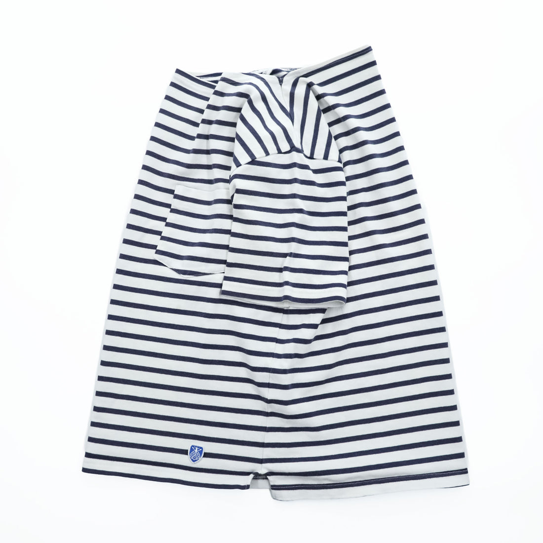 ORCIVAL 日本製 Tシャツ M ホワイト, ネイビー ボーダー COTTON LOURD BORDER POCKET TEE ユニセックス RC-9038