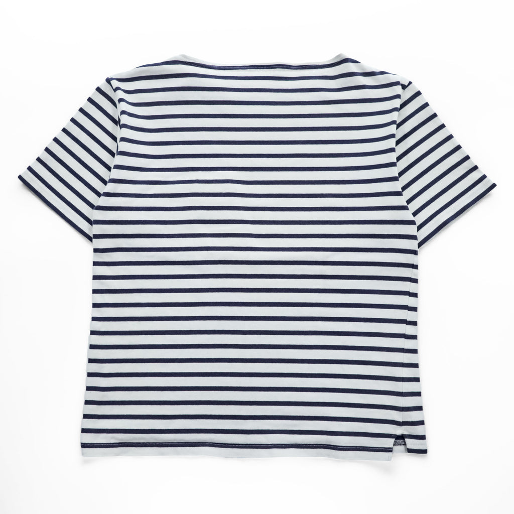 ORCIVAL 日本製 Tシャツ M ホワイト, ネイビー ボーダー COTTON LOURD BORDER POCKET TEE ユニセックス RC-9038