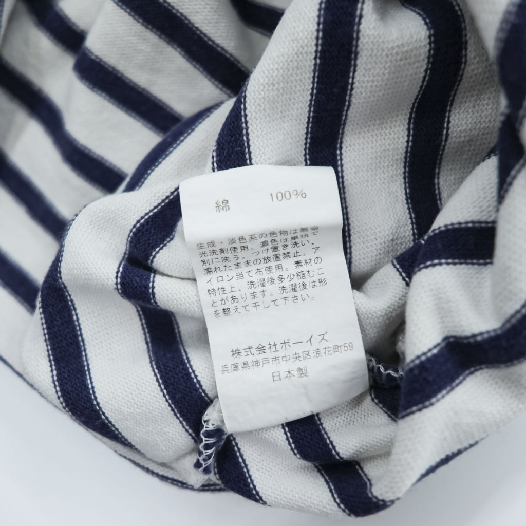 ORCIVAL 日本製 Tシャツ M ホワイト, ネイビー ボーダー COTTON LOURD BORDER POCKET TEE ユニセックス RC-9038