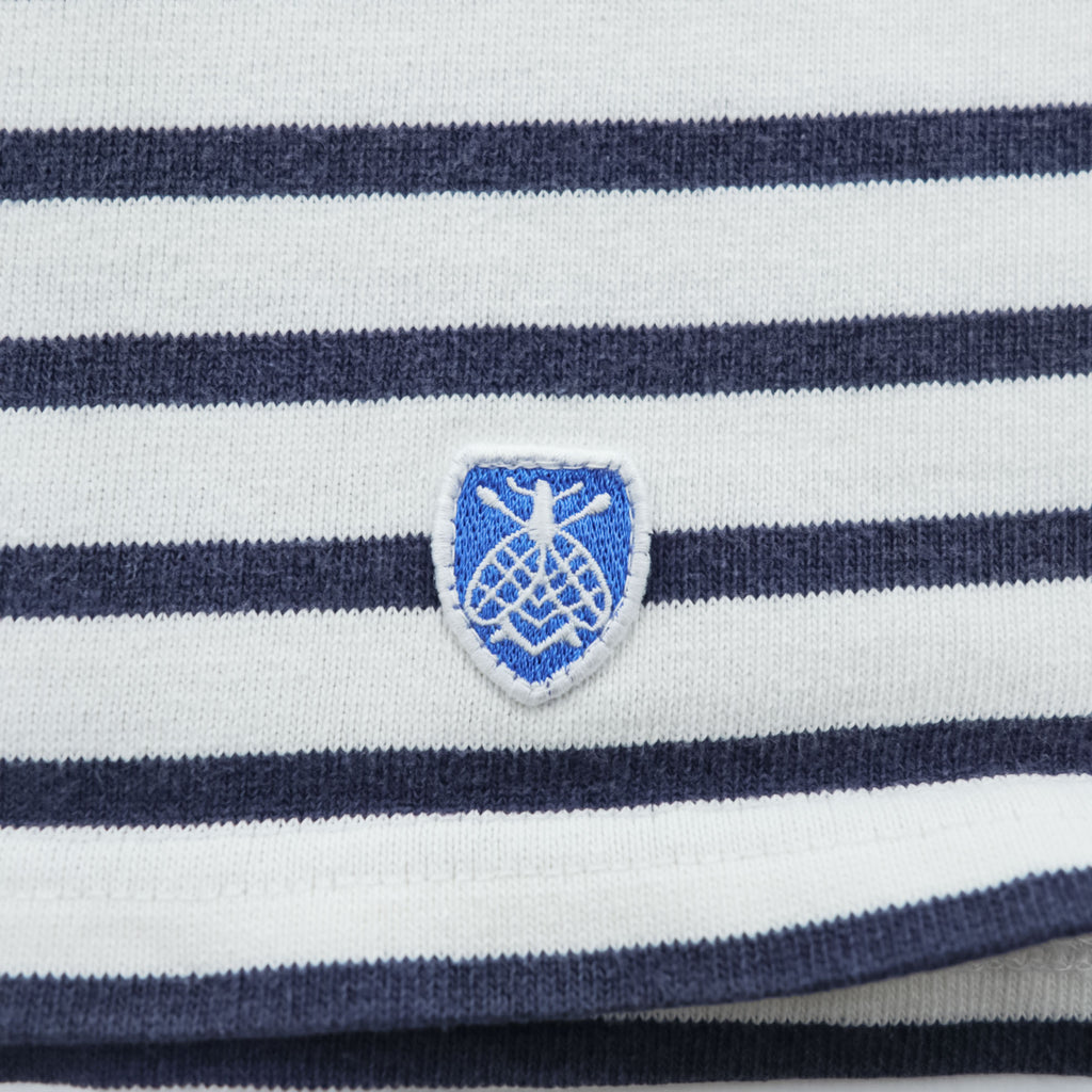 ORCIVAL 日本製 Tシャツ M ホワイト, ネイビー ボーダー COTTON LOURD BORDER POCKET TEE ユニセックス RC-9038