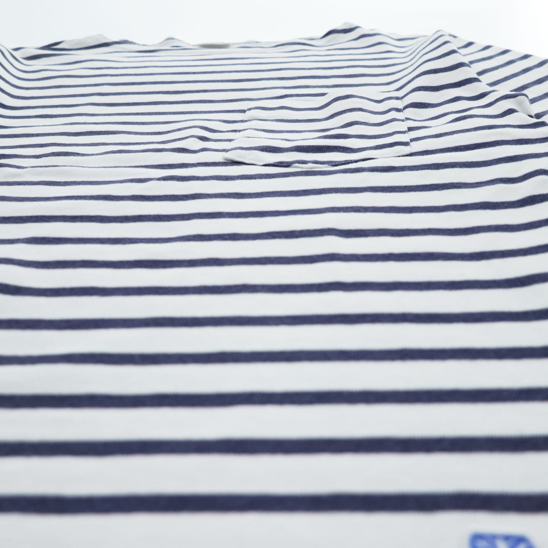ORCIVAL 日本製 Tシャツ M ホワイト, ネイビー ボーダー COTTON LOURD BORDER POCKET TEE ユニセックス RC-9038