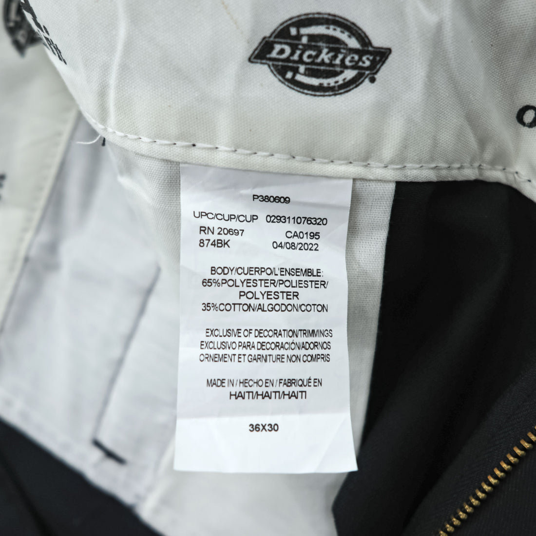 Dickies 874 ワークパンツ チノパンツ 36 x 30 ブラック ORIGINAL FIT 874BK