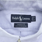 Ralph Lauren 90年代 ヴィンテージ YARMOUTH 長袖 オックスフォードシャツ L ブルー スモールポニー ロゴ 刺繍 ボタンダウン